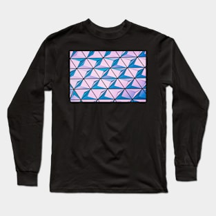 Geometric Triangles (Blue/pink) Long Sleeve T-Shirt